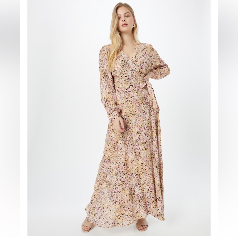 Minimum Pink Leopard Maxi Wrap Dress